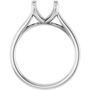 14K White Gold 6.5 mm Square Engagement Ring Mounting