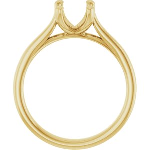 14K Yellow Gold 8x6 mm Emerald Engagement Ring Mounting