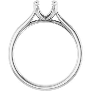 14K White Gold 8x6 mm Oval Engagement Ring Mounting