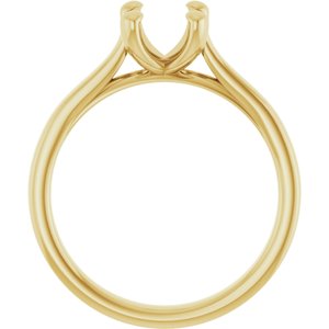 14K Yellow Gold 8x6 mm Oval Engagement Ring Mounting