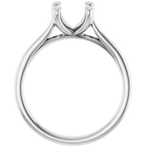 14K White Gold 9x7 mm Oval Engagement Ring Mounting