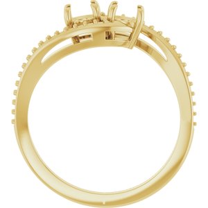 14K Yellow Gold 4.4 mm Round Two-Stone Engagement Ring Mounting