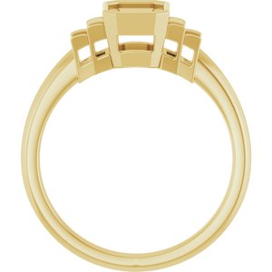 14K Yellow Gold 7x5 mm Emerald Engagement Ring Mounting