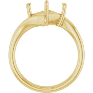 10K Yellow Gold 7 mm Square Solitaire Engagement Ring Mounting