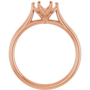 10K Rose Gold 6.5 mm Round Engagement Ring Mounting