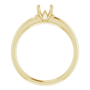 14K Yellow Gold 5.2 mm Round Solitaire Engagement Ring Mounting