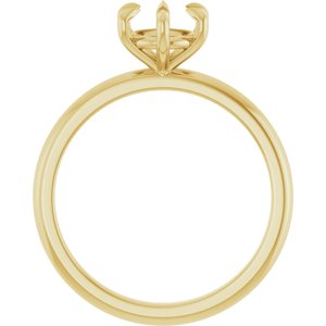 14K Yellow Gold 6.5 mm Round Solitaire Engagement Ring Mounting
