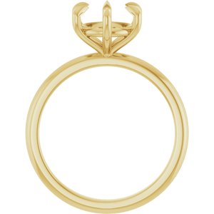 14K Yellow Gold 8.2 mm Round Solitaire Engagement Ring Mounting