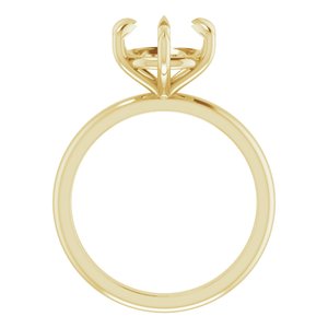 14K Yellow Gold 9 mm Round Solitaire Engagement Ring Mounting