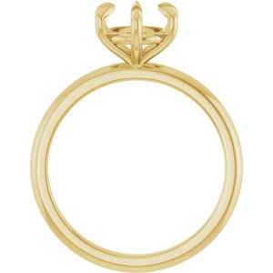 14K Yellow Gold 7.4 mm Round Solitaire Engagement Ring Mounting