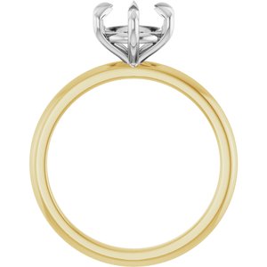 14K Yellow/White Gold 7.4 mm Round Solitaire Engagement Ring Mounting