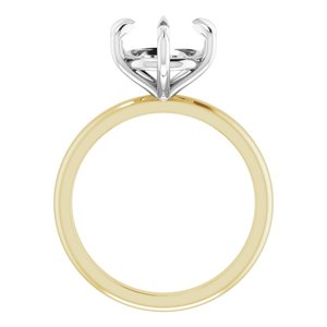 14K Yellow/White Gold 9.4 mm Round Solitaire Engagement Ring Mounting