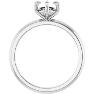 14K White Gold 8x6 mm Oval Solitaire Engagement Ring Mounting