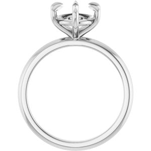 14K White Gold 10x8 mm Oval Solitaire Engagement Ring Mounting
