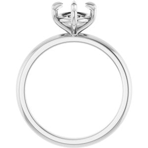Platinum 9x7 mm Oval Solitaire Engagement Ring Mounting