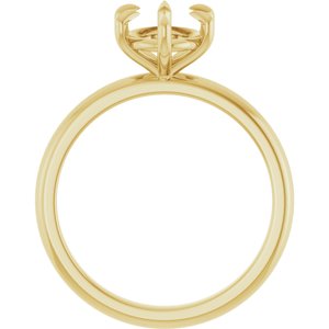 14K Yellow Gold 9x7 mm Oval Solitaire Engagement Ring Mounting