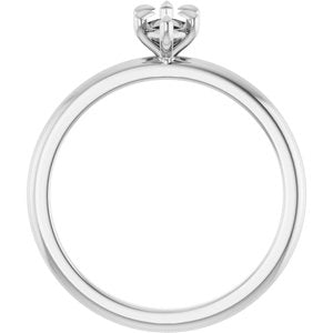 14K White Gold 8x4 mm Marquise Solitaire Engagement Ring Mounting