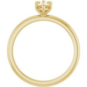 14K Yellow Gold 8x4 mm Marquise Solitaire Engagement Ring Mounting
