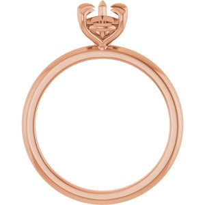 14K Rose Gold 9x6 mm Pear Solitaire Engagement Ring Mounting