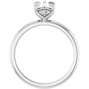 14K White Gold 9x6 mm Pear Solitaire Engagement Ring Mounting