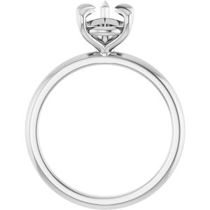 14K White Gold 10x7 mm Pear Solitaire Engagement Ring Mounting