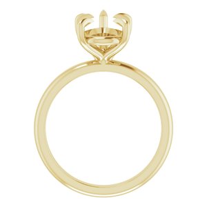 14K Yellow Gold 12x8 mm Pear Solitaire Engagement Ring Mounting
