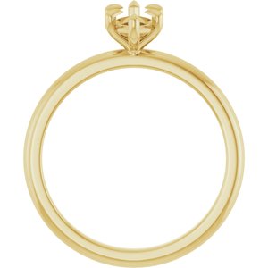14K Yellow Gold 9x4.5 mm Marquise Solitaire Engagement Ring Mounting