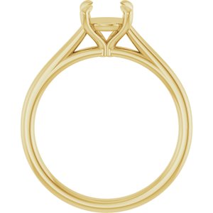 10K Yellow Gold 6.5 mm Round Solitaire Engagement Ring Mounting