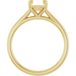 10K Yellow Gold 8x6 mm Oval Solitaire Engagement Ring Mounting