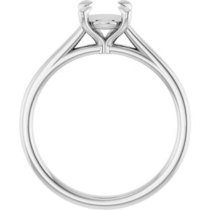 Platinum 8x6 mm Oval Solitaire Engagement Ring Mounting