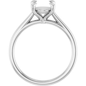 Platinum 9x7 mm Oval Solitaire Engagement Ring Mounting