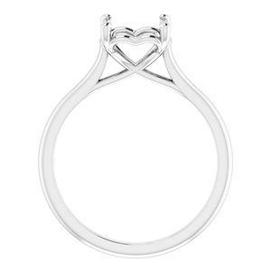 Platinum 6 mm Square Solitaire Engagement Ring Mounting