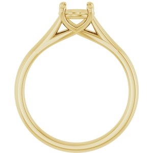 14K Yellow Gold 6.5 mm Round Solitaire Engagement Ring Mounting