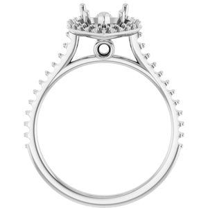 14K White Gold 10x7 mm Pear Halo-Style Engagement Ring Mounting