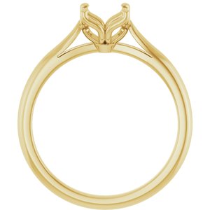 10K Yellow Gold 6.5 mm Round Solitaire Engagement Ring Mounting