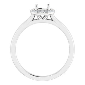 14K White Gold 5.2 mm Round .08 CTW Natural Diamond Semi-Set Engagement Ring