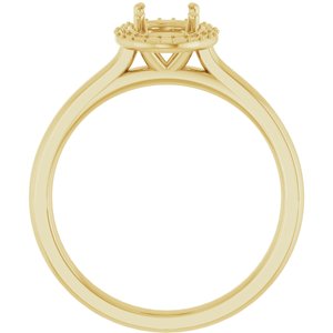 14K Yellow Gold 7x5 mm Oval Halo-Style Engagement Ring Mounting