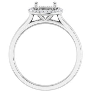 14K White Gold 7 mm Round 1/10 CTW Lab-Grown Diamond Semi-Set Engagement Ring