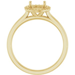 14K Yellow Gold 8x6 mm Oval Halo-Style Engagement Ring Mounting