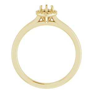 14K Yellow Gold 6x3.5 mm Marquise Halo-Style Engagement Ring Mounting