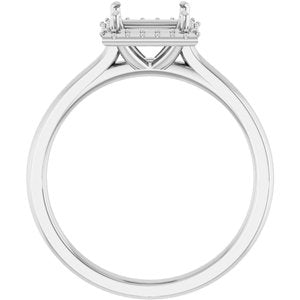 14K White Gold 5.5 mm Square Halo-Style Engagement Ring Mounting