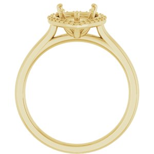 14K Yellow Gold 10x7 mm Pear Halo-Style Engagement Ring Mounting