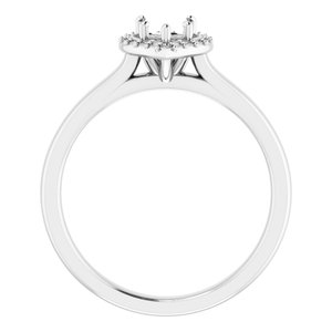 14K White Gold 5x5 mm Heart Halo-Style Engagement Ring Mounting