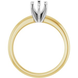 14K Yellow/White Gold 10x5 mm Marquise Solitaire Engagement Ring Mounting