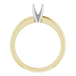 14K Yellow/White Gold 4.8 mm Round Solitaire Engagement Ring Mounting