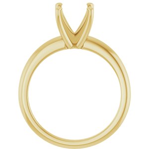 18K Yellow Gold 8 mm Round Solitaire Engagement Ring Mounting