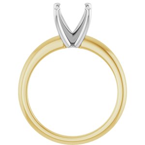 14K Yellow/White Gold 8.2 mm Round Solitaire Engagement Ring Mounting