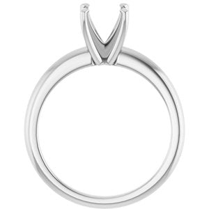Platinum 7 mm Round Solitaire Engagement Ring Mounting