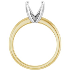 18K Yellow Gold & Platinum 10x8 mm Oval Solitaire Engagement Ring Mounting