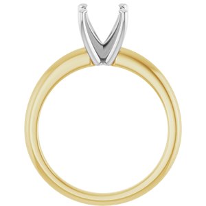 14K Yellow/White Gold 7.4 mm Round Solitaire Engagement Ring Mounting
